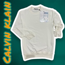Image of Calvin Klein,CK Embossed logo Sweatshirt,White,Large
