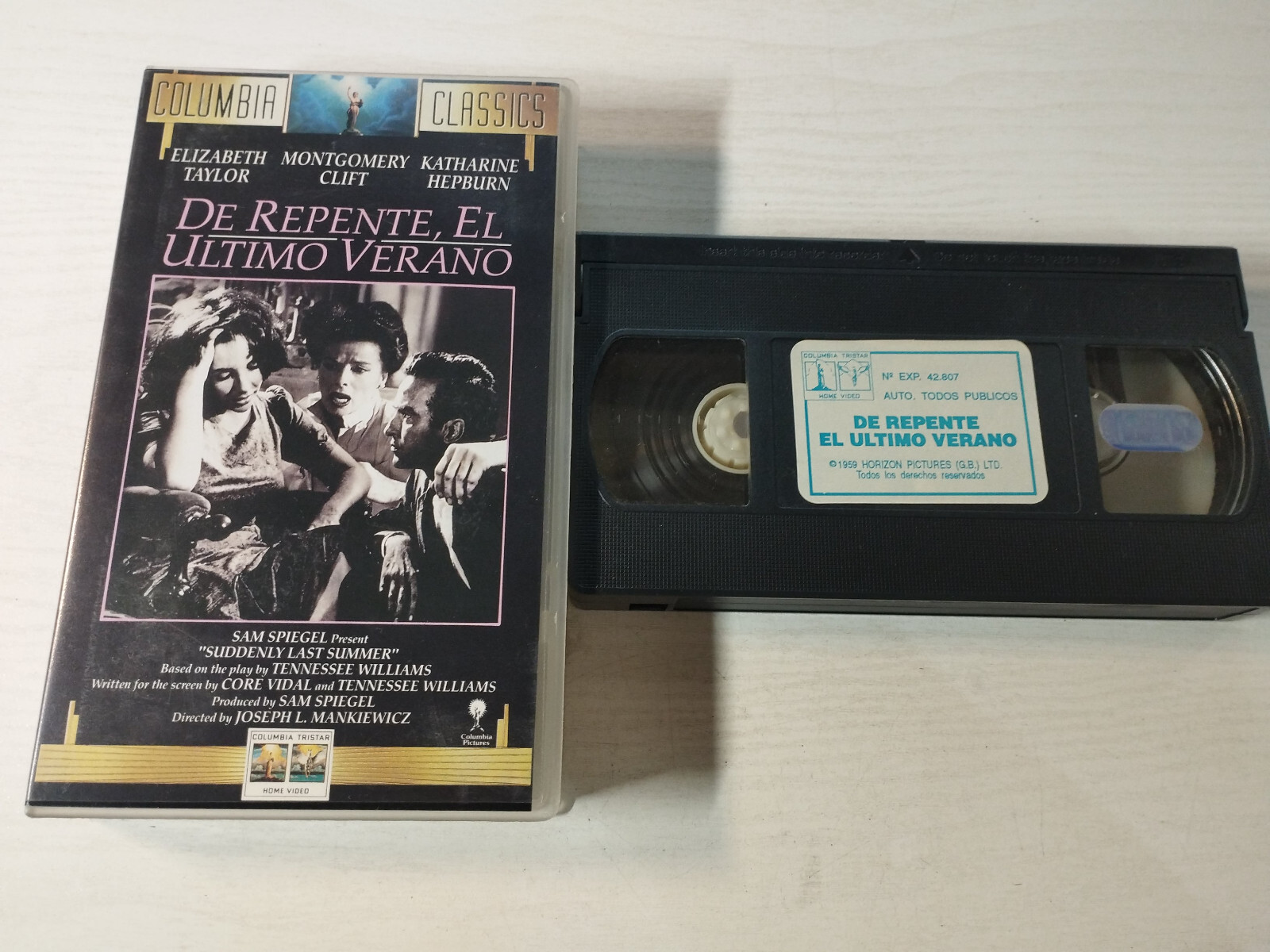 De Repente El Ultimo VERANO Elizabeth Taylor Hepburn - VHS Cinta Español