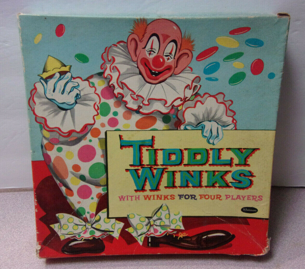 Vintage 1958 WHITMAN CLOWN TIDDLY WINKS GAME w/ ORIGINAL BOX