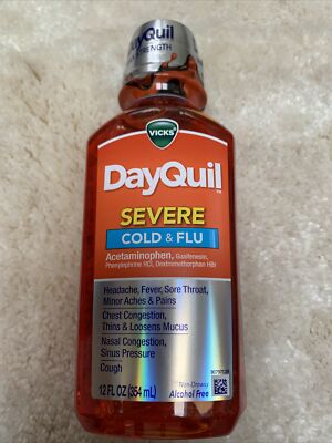 Vicks DayQuil Severe Cough Cold & Flu Relief Liquid, 12 FL OZ