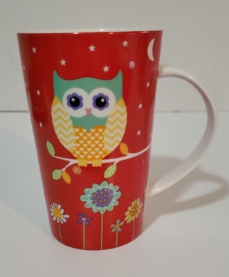 OWL Mug Cup HOOT HOOT from Maxwell Williams by Claire Chilcott 12 oz Red EUC 