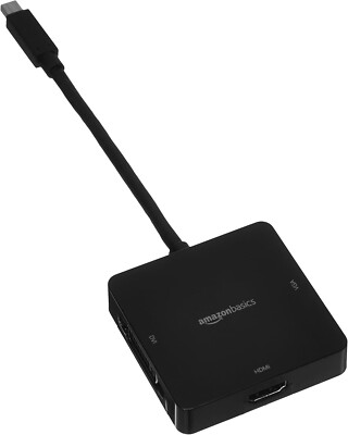 Amazon Basics Mini Displayport auf HDMI/DVI/VGA Adapter - Schwarz