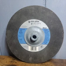 Black & Decker 9" x 1/4" x 5/8-11 metal Grinding Wheel A24R 24 grit type 27