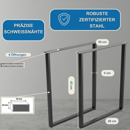 2er SET Tischbeine Metall Loft Industriell Tischgestell Tischkufen Tischfüße - Bild 8 von 22