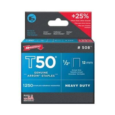 Arrow Fastener 100 Pack 508 1/2in. T50 Genuine Arrow 1,25,000pc Staple
