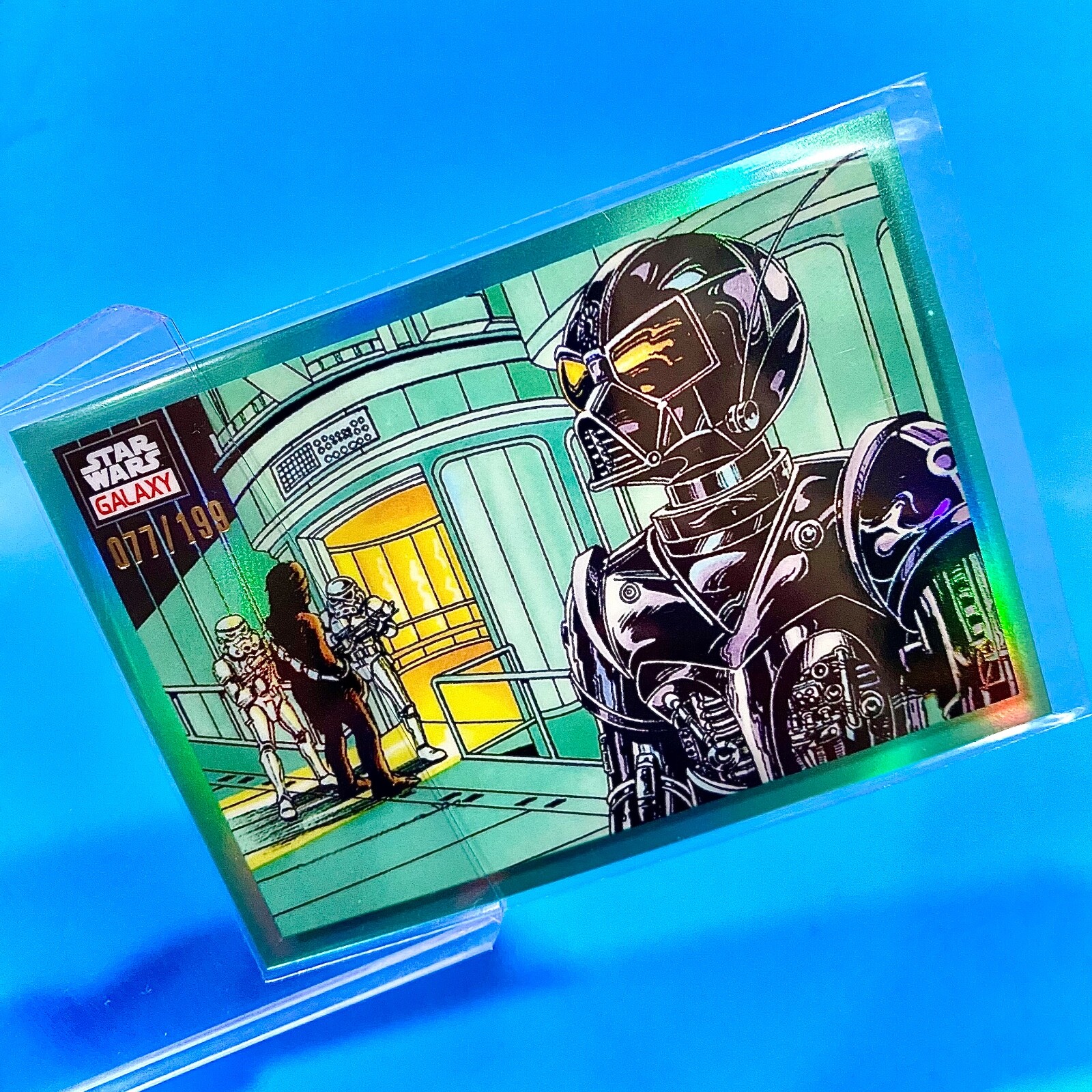 2023 Topps Chrome Star Wars Galaxy #27 A Plan In Action Aqua /199 Chewbacca