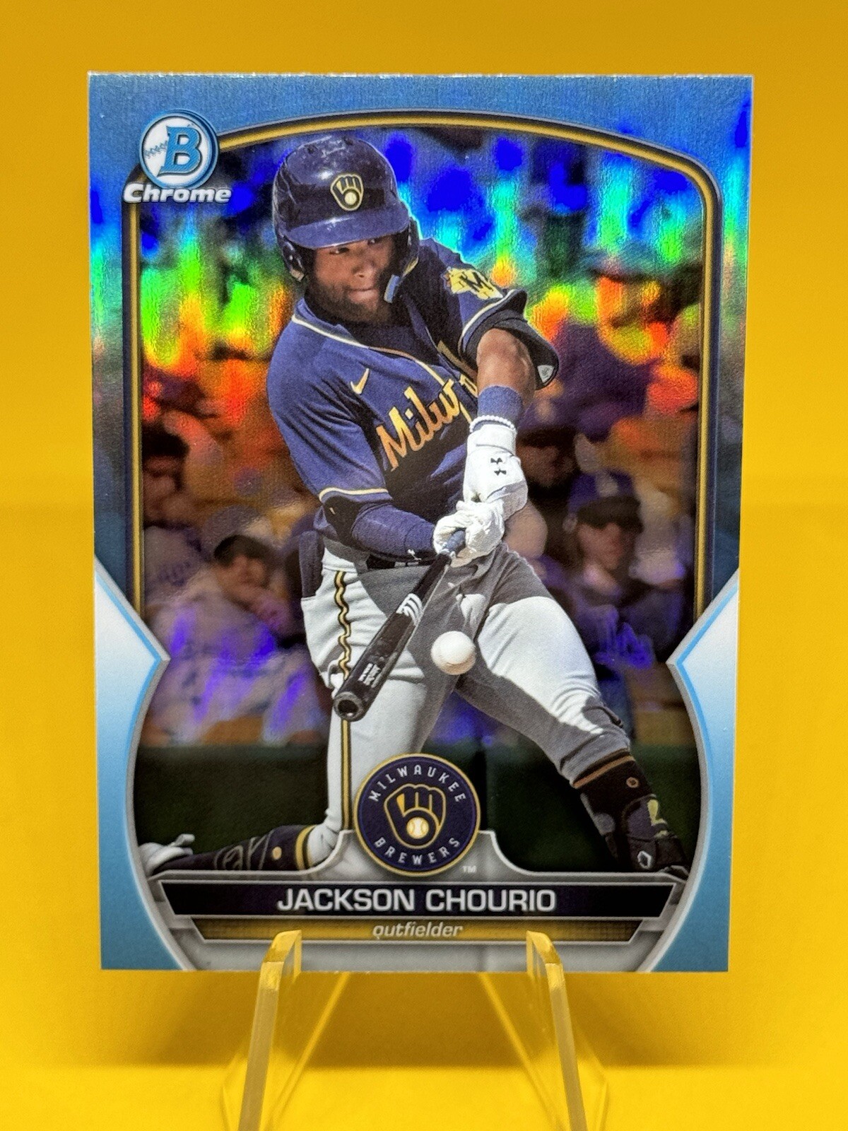 2023 Bowman Chrome Draft Jackson Chourio Sky Blue Refractor #BDC-156 Brewers