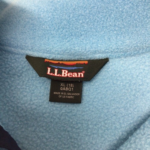 LL Bean Unisex Kids High Neck Aqua Blue Fleece Sweater Size XL Youth Unisex - Picture 5 of 6