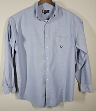 Chaps Ralph Lauren Men's Dress Shirt Blue Long Sleeved XL Embroidered.