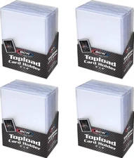 Trading Card Sleeves Hard Plastic Clear Case Holder 100 Baseball Cards Topload