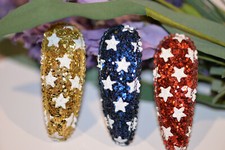 Fourth of July Sparkling Star Snap Clips for babies, toddlers, girls