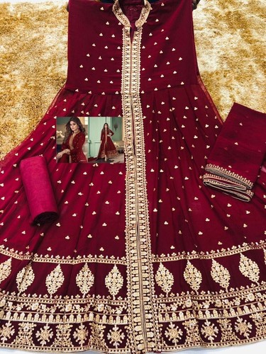 Abito da sposa Anarkali sposa pakistano abbigliamento indiano designer Salwar kameez donna - Foto 4 di 6