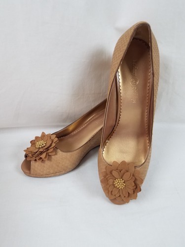 NEW Lindsay Phillips Switchflops Open Toe Tan Python Sz 9 Wedge Heels - 第 9/12 張圖片