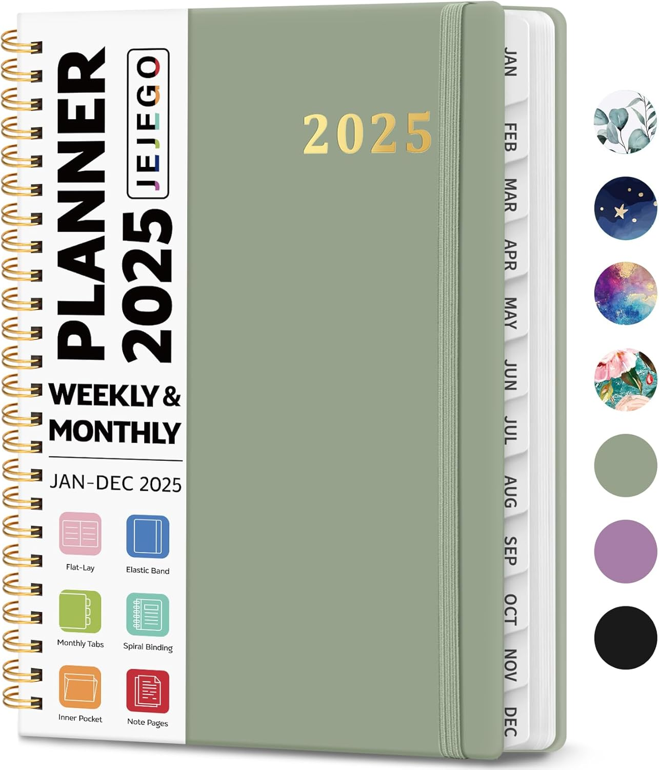 2025 Planner, Weekly and Monthly Calendar Planner Book, January 2025 - December