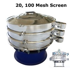 220V Vibrating Screen with 20&100 Mesh Screen dia.39" Vibrating Shaker Sifter