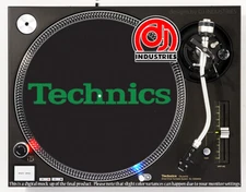 Technics Classic Green on Black - DJ slipmat for LP turntable record player 