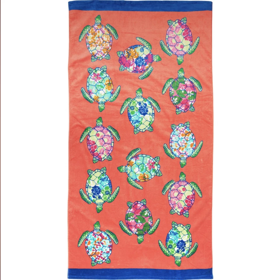 Toalla de playa Cynthia Rowley tortuga marina hawaiana tropical floral piscina spa honu Foto 2 de 4