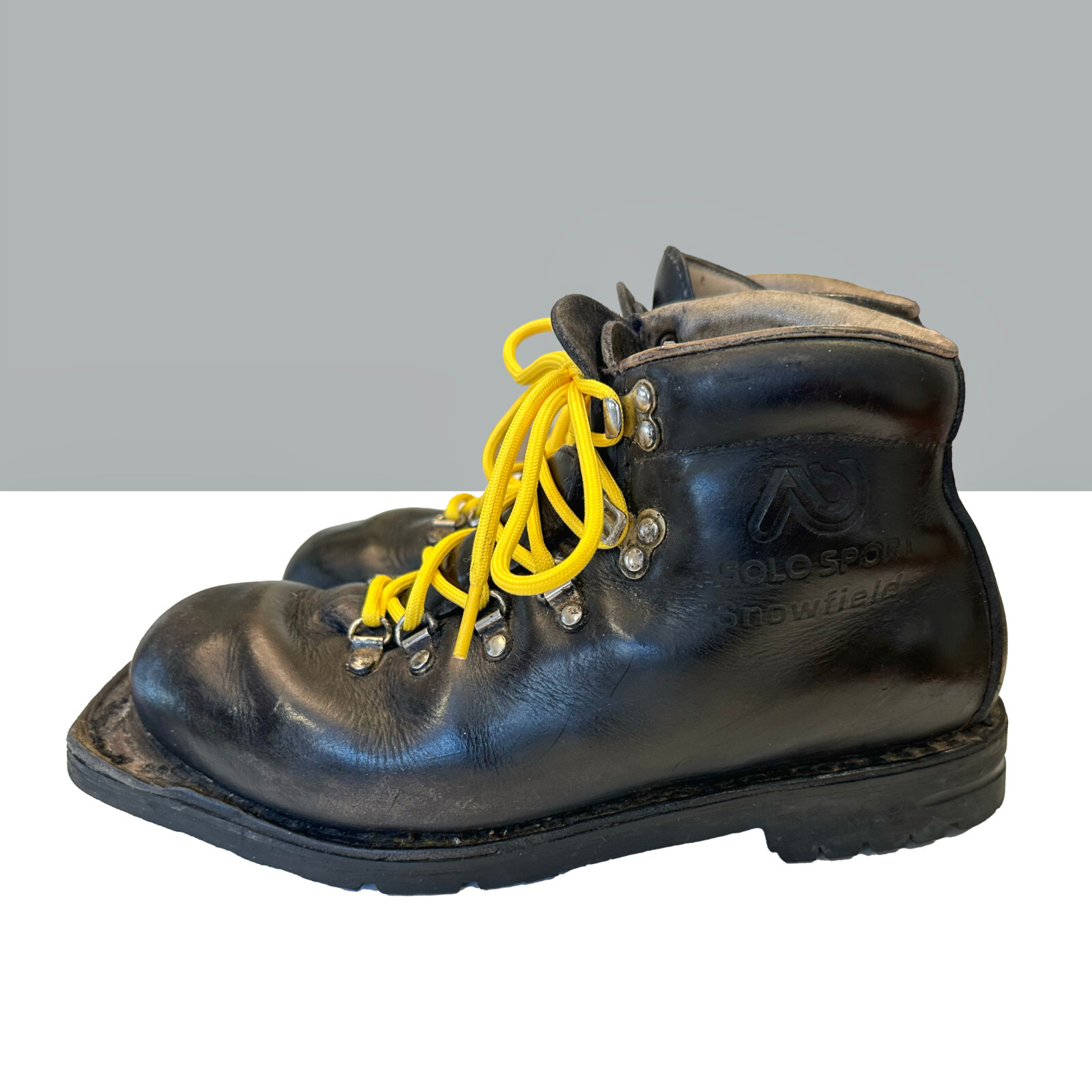 SALOMON Scarponi da sci Asolo Sport Snowfield 3 pin cross country in pelle nera misura USA 8 75 mm