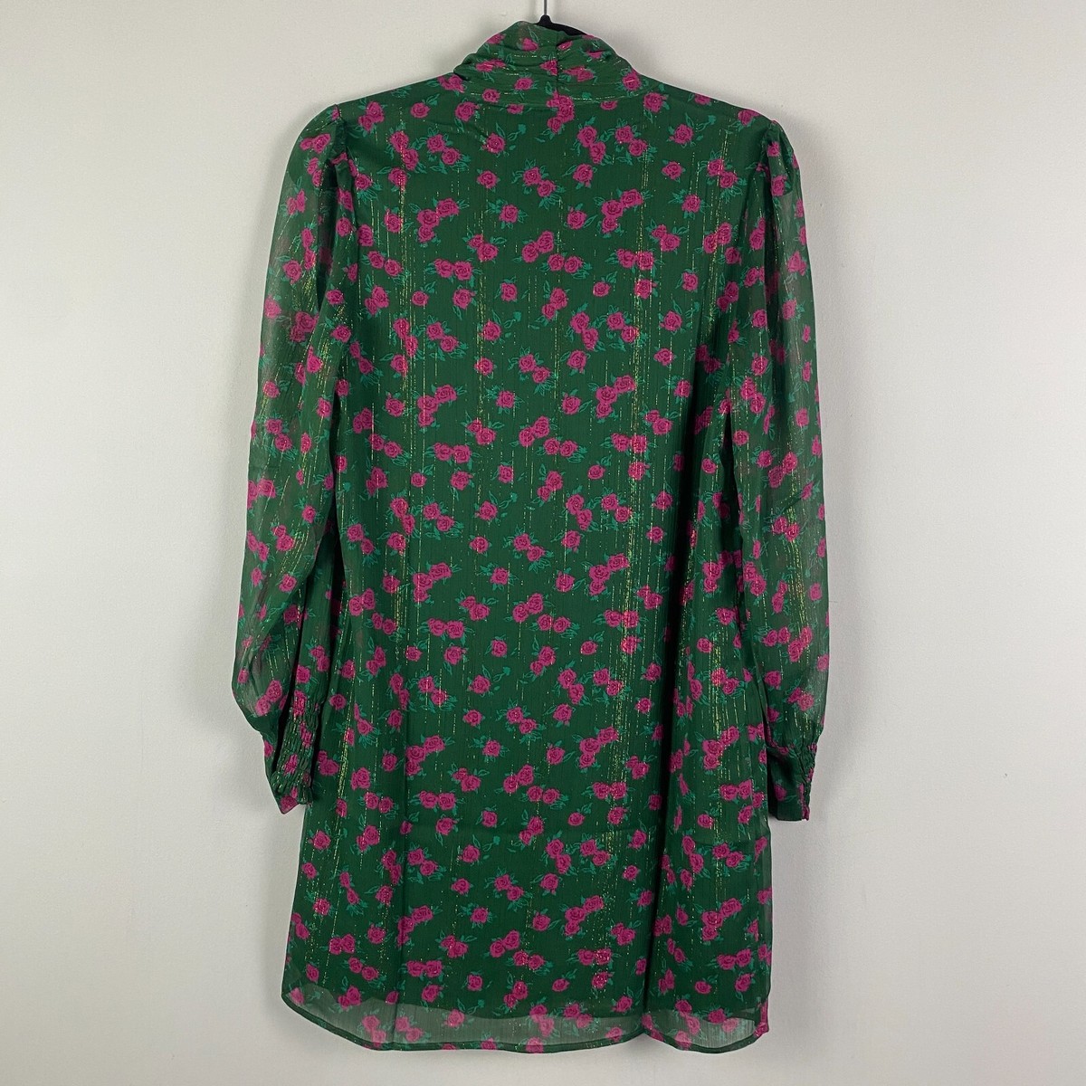 Modcloth Winter-Blooming Roses Dress Mini XS Green Pink Floral Tie Neck Metallic | eBay Modcloth Winter-Blooming Roses Dress Mini XS Green Pink Floral Tie Neck Metallic | eBay