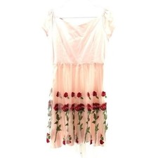 Roiiiii Women’s M Medium Floral Dress Embroidered Feminine Party Cottagecore