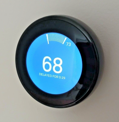 Google Nest 3rd Gen Learning Thermostat A0013, Black, Open Box - Picture 3 of 14