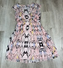 J. Crew Dress Womens Size 2 Marble Print Pink 100% Silk Chiffon Lined