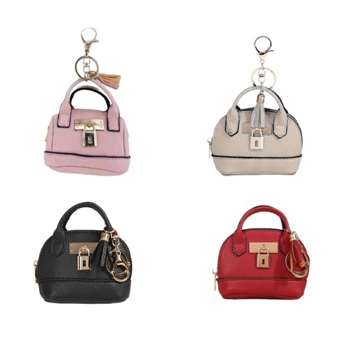 Elegant Small Bag Keychain PU Leather Coin Purse for Organization Living