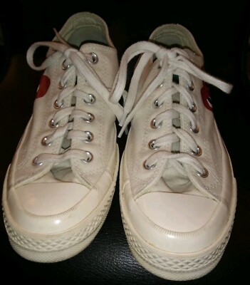 Converse Chuck 70 Low x Comme des Garcons Play Milk Black Red Size 7
