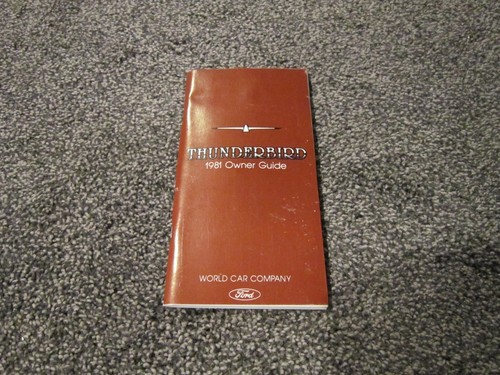 1981 FORD THUNDERBIRD OWNERS GUIDE MANUAL ORIGINAL OEM  - Imagen 1 de 2
