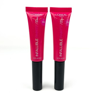 (2-PACK) L'Oréal Paris Infallible PAINTS/LIPS, Fearless Fuschia, (2-PACK)