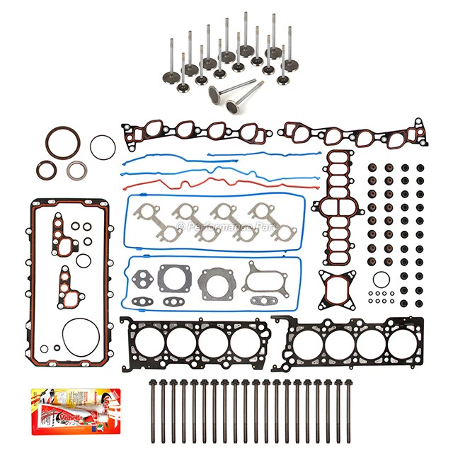 Juego completo de juntas válvulas de escape de admisión aptas para Ford F150 F250 E150 97-99 4,6 L Foto 2 de 4