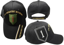 1st INFANTRY DIVISION BASEBALL STYLE EMBROIDERED HAT black usa army us cap