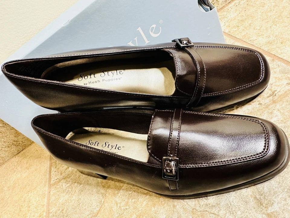 Estilo suave | Zapatos planos de cuero marrón oscuro deslizantes para mujer talla 6 M | ¡LINDOS! ✨💖 Foto 2 de 4