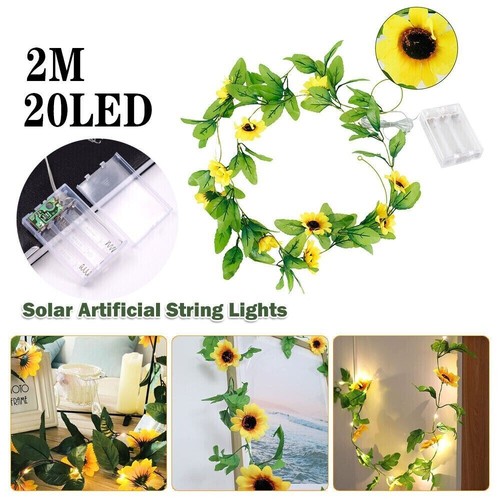 2M Artificial Sunflower Fairy String Light Home Party Wedding Lamp Decor Xmas - Picture 6 of 6