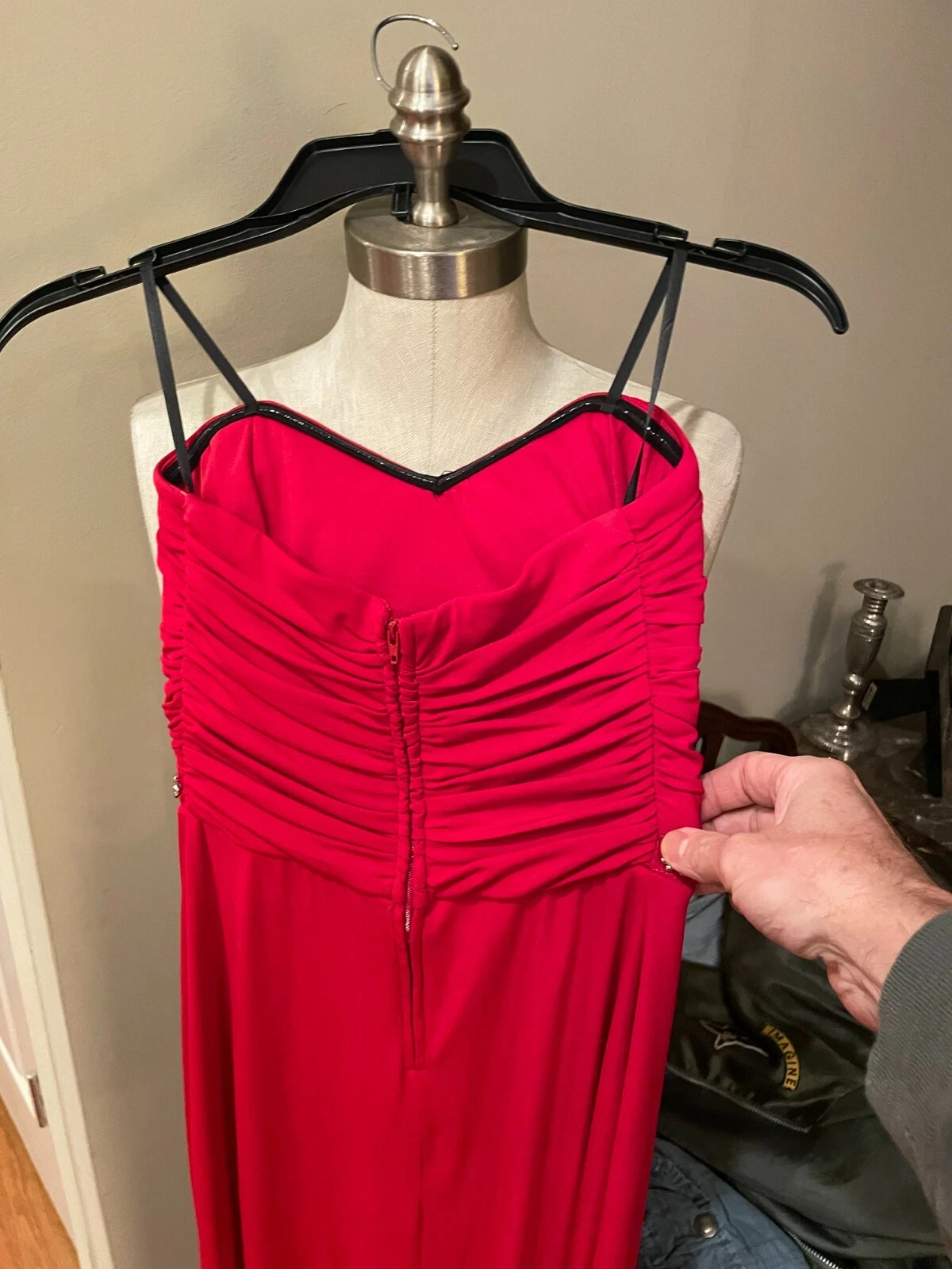 VALENTINO Abito formale prom Junior tg 3 rosso con dettaglio strass al busto di BCX