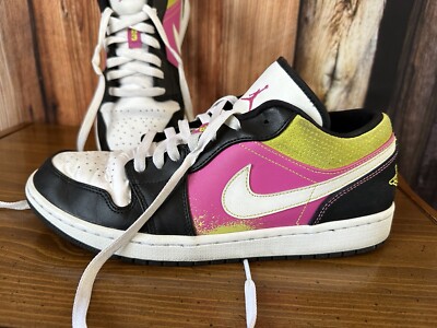 Nike Air Jordan 1 White Black Pink Fuchsia Dunk Low Shoes Size 11