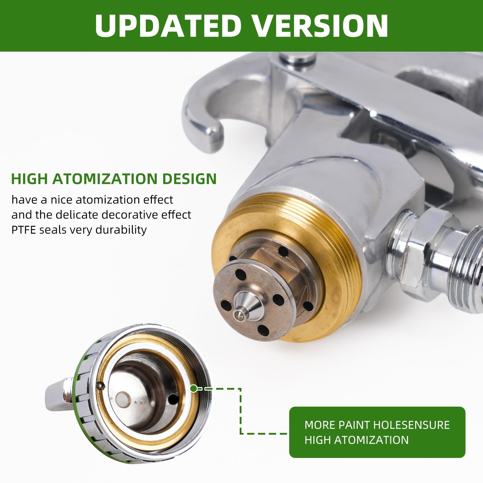 Pressure Feed Air Spray Paint Gun, Pressure Pot Paint Sprayer Without Cup - 1...