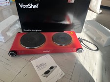 VonShef Double Hot Plate Red (Only small hob works) Spares or Repair