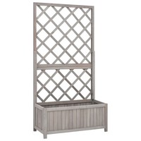 Garten-Spalier Mit Blumenkasten Grau 70X30X135 Cm Tannenholz