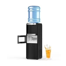 Water Dispenser with Ice Maker Function, Top Loading Hot and Cold Water Coole...