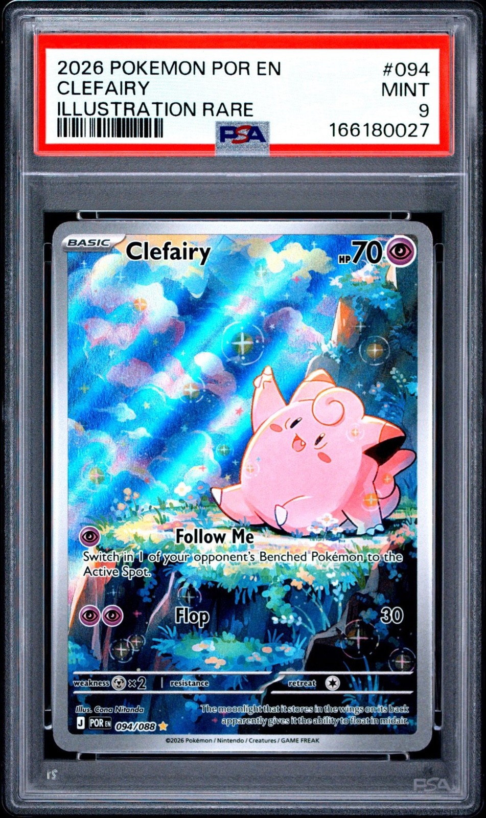 Pokemon Clefairy Perfect Order Illustration Rare #094 PSA 9