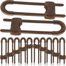 10 Pcs Sliding Cabinet Latches, U Shaped Cabinet Door Locks, Baby Cabinet Safety