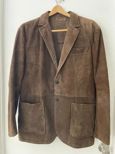 Gimo’s GMS-75 Brown Suede Leather Blazer Jacket Italy Fit See Measurements - product listing photo