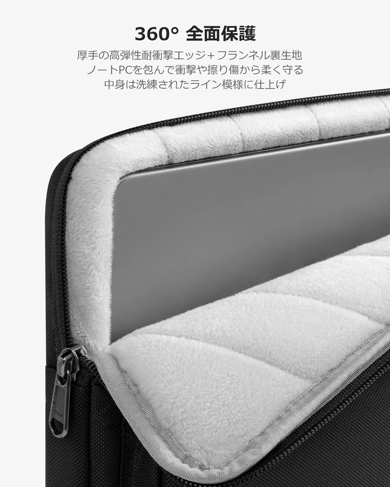 Tomtoc 360 a prueba de golpes 15,6 pulgadas funda para portátil repelente al agua negra Foto 4 de 4