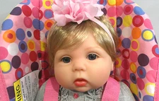 Wonderful Reborn Vinyl & Cloth Baby Doll by Aori & joovy Car Seat/Carrier
