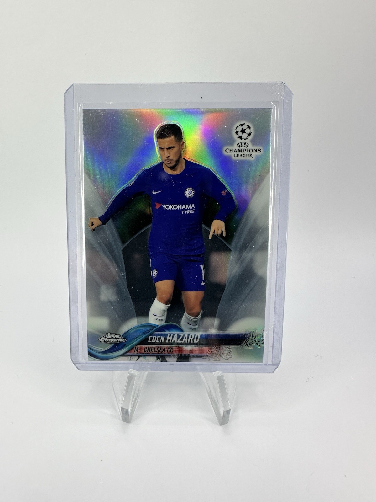 2017-18 Topps Chrome UEFA UCL Eden Hazard Silver Refractor Chelsea FC #30