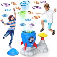 Flying Disc Launcher, Chasing Catching Game with Stomp Launch, Kids Outdoor Toys
