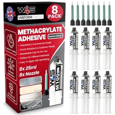 Methacrylate MMA Adhesive Glue 1:1 Mix Strong Metal Plastic Bond Repair 25ml