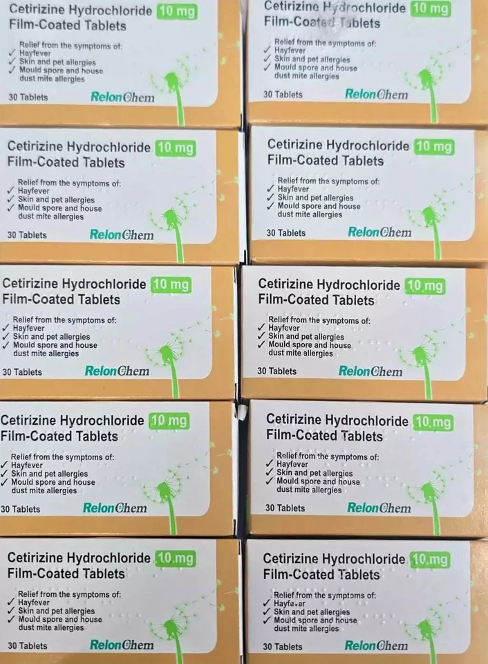 Cetirizine Hayfever Allergy Relief 10mg 12 packs of 30 Tablets BRAND MAY VARY
