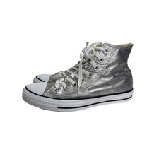 Converse Chuck Taylor All Star Hi Metallic Silver Sneakers Womens 9 Mens 7